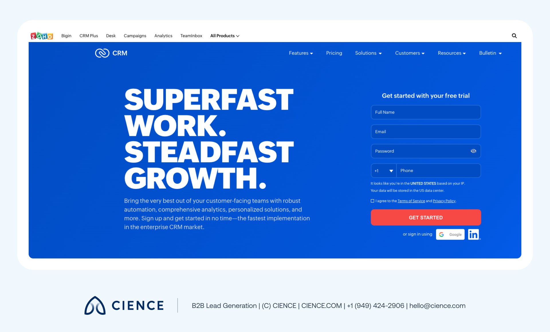 CRM platform showing contact records, deal pipeline stages, activity timeline, and sales-marketing alignment dashboard